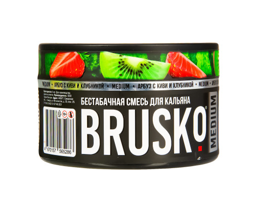 Бестабачная смесь BRUSKO - АРБУЗ С КИВИ И КЛУБНИКОЙ (MEDIUM) - 250 ГР - Арбуз Киви Клубника