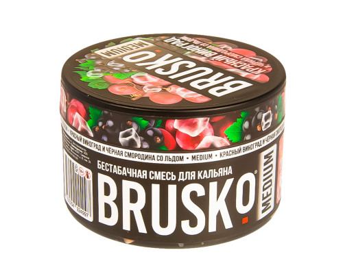 Бестабачная смесь BRUSKO - КРАСНЫЙ ВИНОГРАД И СМОРОДИНА (MEDIUM) - 250 ГР - Виноград Смородина Лед