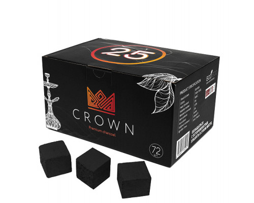 Уголь для кальяна CROWN (25mm) - 1KG - 72 BRICKS