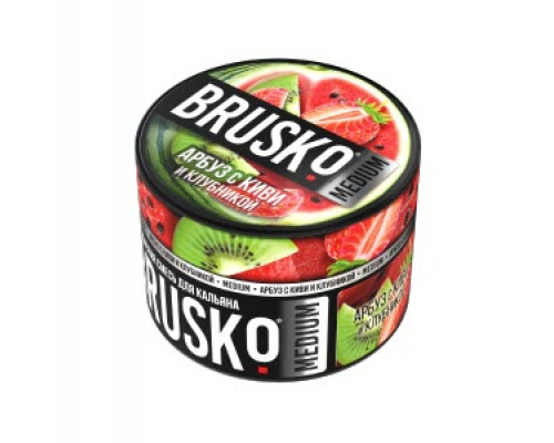 Бестабачная смесь BRUSKO АРБУЗ С КИВИ И КЛУБНИКОЙ (БРУСКО) - 50 ГР
