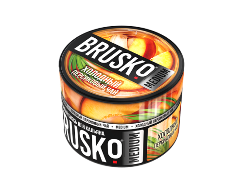 Бестабачная смесь BRUSKO ХОЛОДНЫЙ ПЕРСИКОВЫЙ ЧАЙ (БРУСКО) - 50 ГР