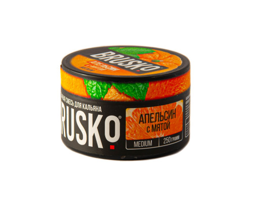 Бестабачная смесь BRUSKO - АПЕЛЬСИН С МЯТОЙ (MEDIUM) - 250 ГР - Апельсин Мята 