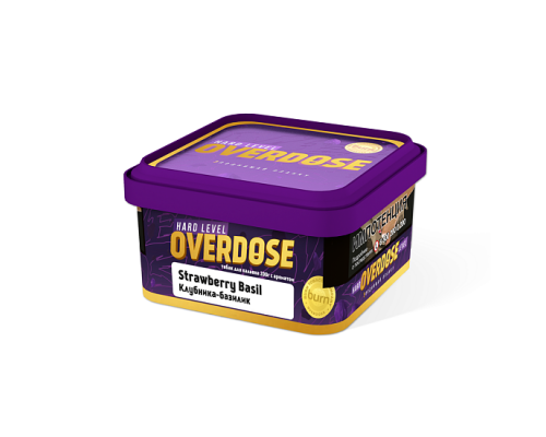 Табак для кальяна Overdose Strawberry Basil (Овердоз - Клубника Базилик) - 200 гр
