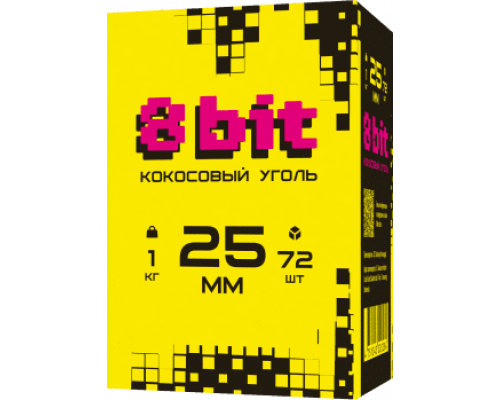 Уголь для кальяна 8bit (COCO LOCO) 25 (MM) -1KG - 72 ШТ